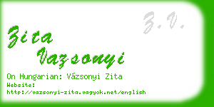 zita vazsonyi business card