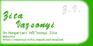 zita vazsonyi business card